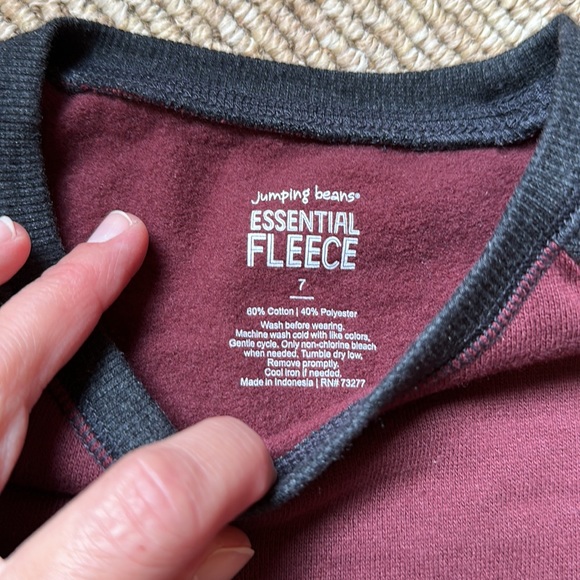 Jumping Beans Boys size 7 burgundy and gray crew neck sweatshirt - Picture 2 of 3